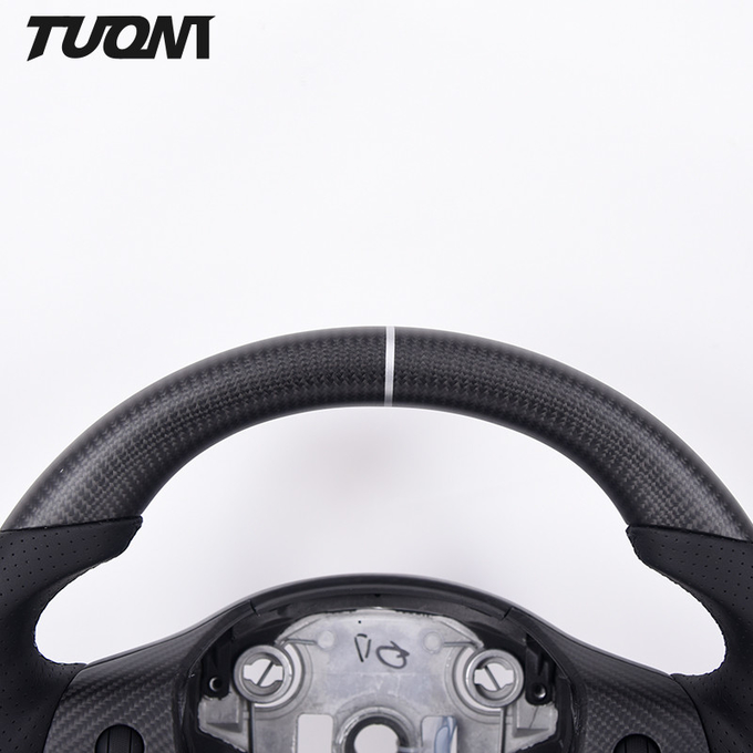 White Black Yoke Model Y Tesla Carbon Fiber Steering Wheel Plain Weave High Quality