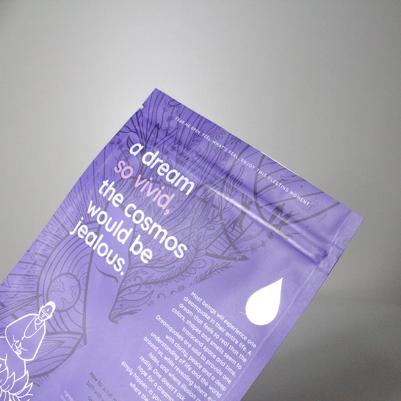 Beautiful Logo Print Custom Stand Up Pouch Body Scrub Pouch 240g