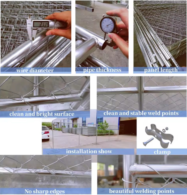 Galvanized Chain Link Fencing 6x12 Temporary Construction Fence Panel