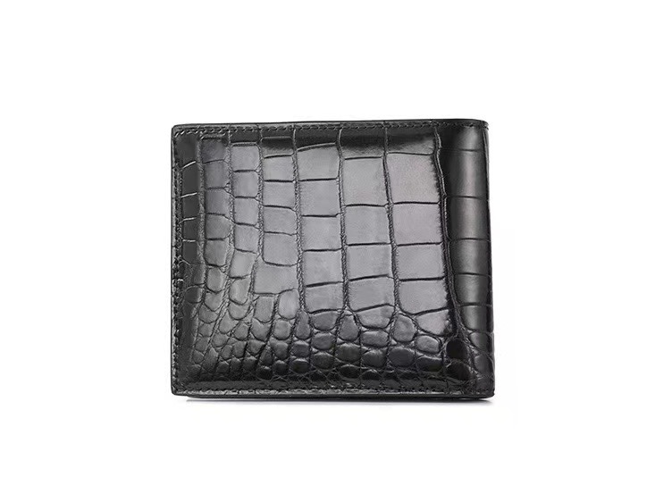 Authentic Alligator Leather Men's Short Bifold Wallet Card Holders Genuine Crocodile Belly Skin Male Small Clutch Purse