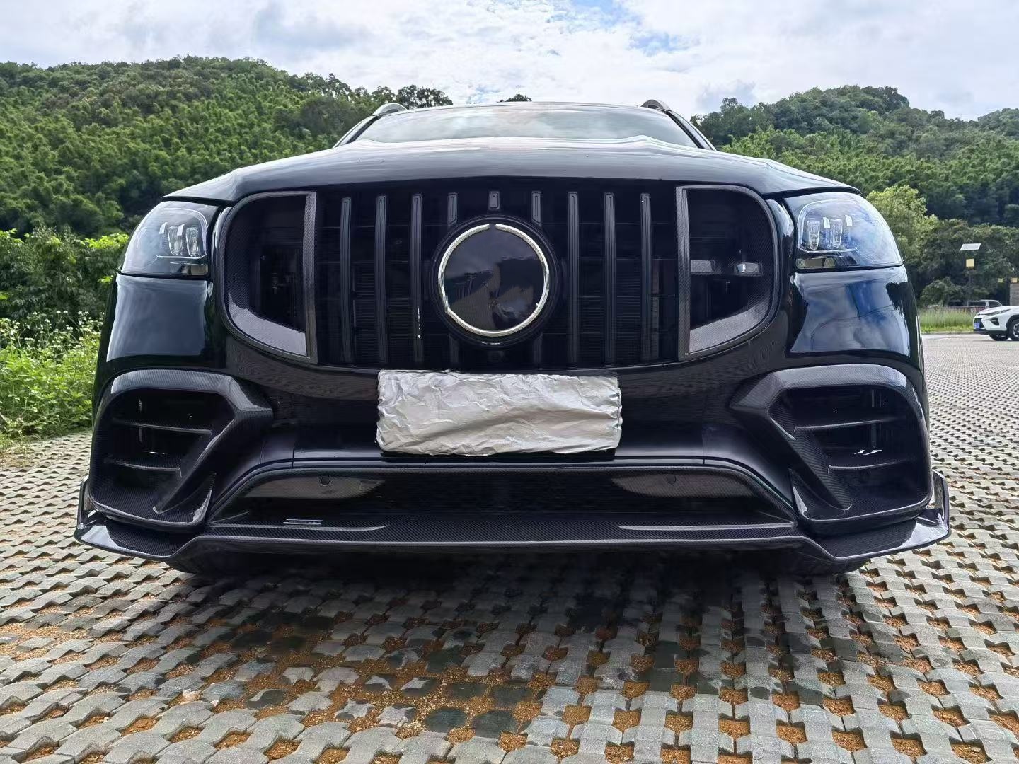 For Mercedes X167 GLS450 Carbon Fiber Body Kit GLS Upgrade BS Style Front Lip Diffuser Spoiler Widebody Kit