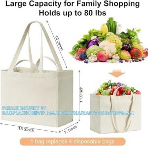 China Canvas Grocery Shopping Bags - Canvas Grocery Shopping Bags With Handles - Cloth Grocery Tote Bags - Reusable Shopp on sale