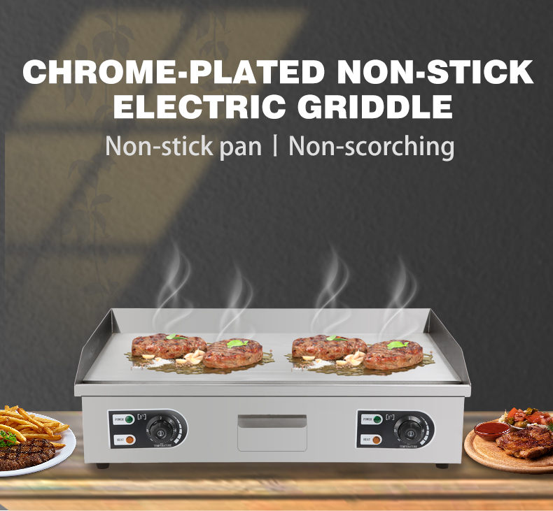 8mm Thickness Commercial Kitchen Stainless Steel Flat Top Griddle Grill for Restaurant