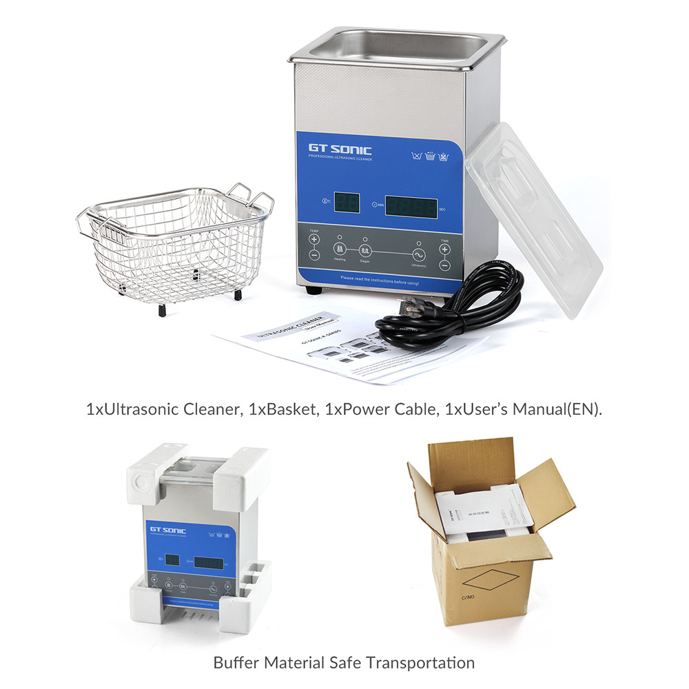 Single Frequency GT SONIC Ultrasonic Cleaner Tabletop Type For Lab Equipment