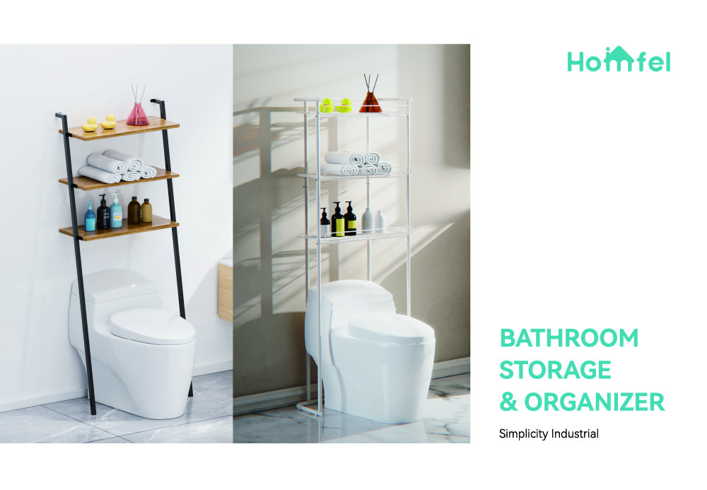 Floor Space Optimization Over Toilet Storage Rack With Rust-Resistant Features