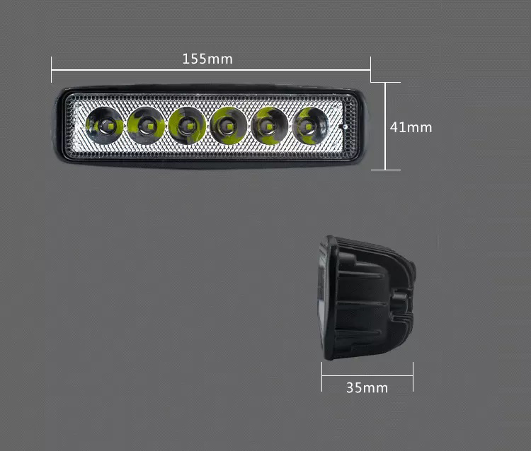 Auto 18W IP67 6pcs 6000K Waterproof LED Work Lights