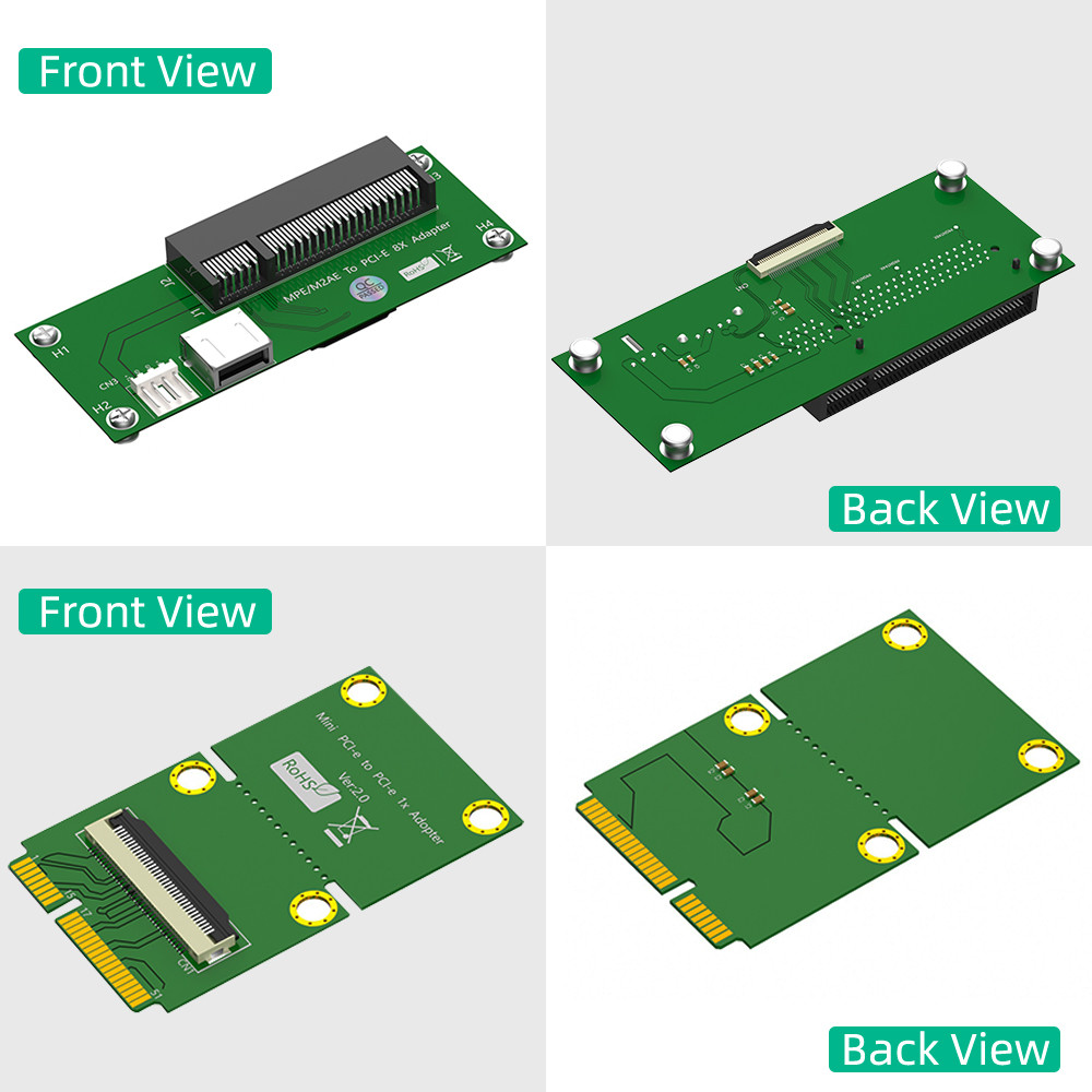 Horizontal Mini PCI-E To PCI-E Express X8+USB Riser Card With High Speed FPC Cable