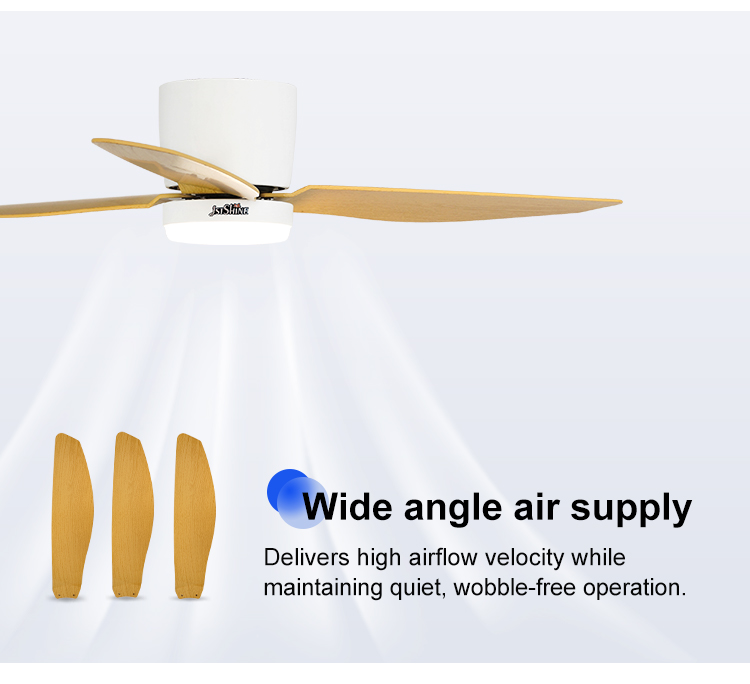 1stshine LED Ceiling Fan Low Ceiling DC Motor 3 Color Blades Water Transfer Printing