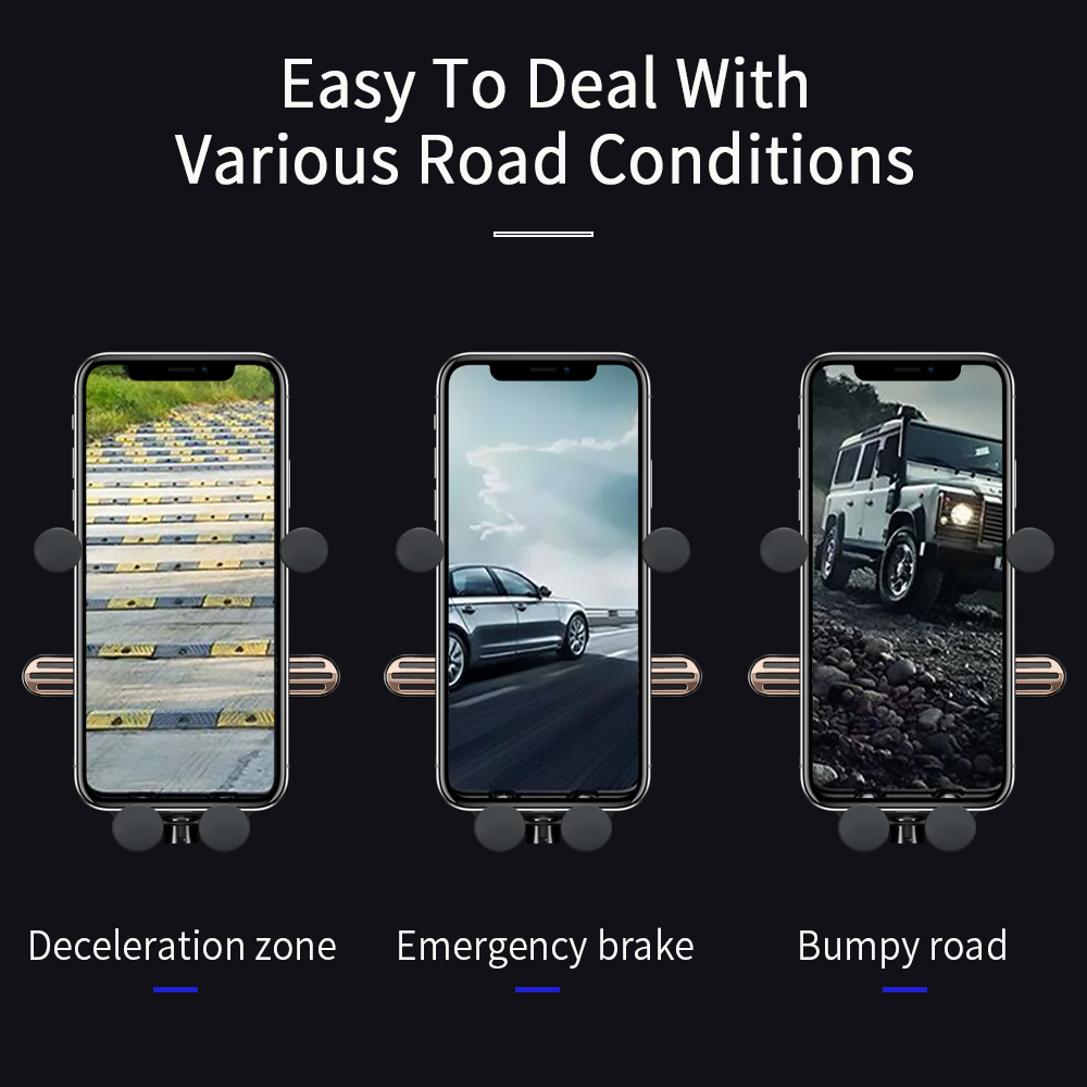 Grid Gravity Car Holder Gravity Sensor For 65-88mm Mobile Phone
