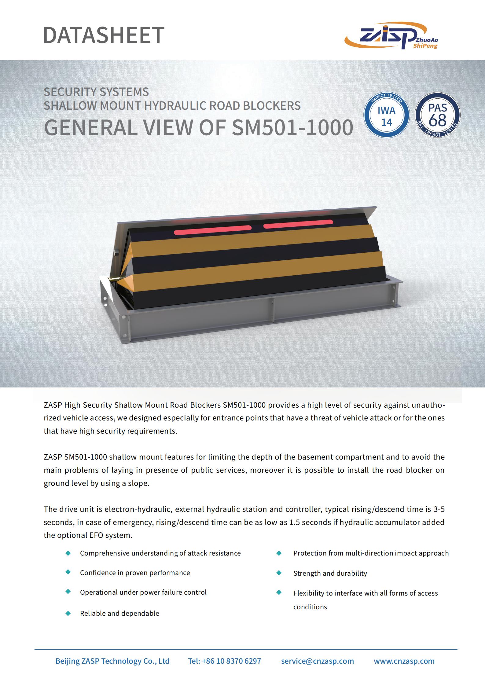 Carbon Steel Automatic Road Blocker 7500Kg/80Kph For Security Needs 1000mm Height