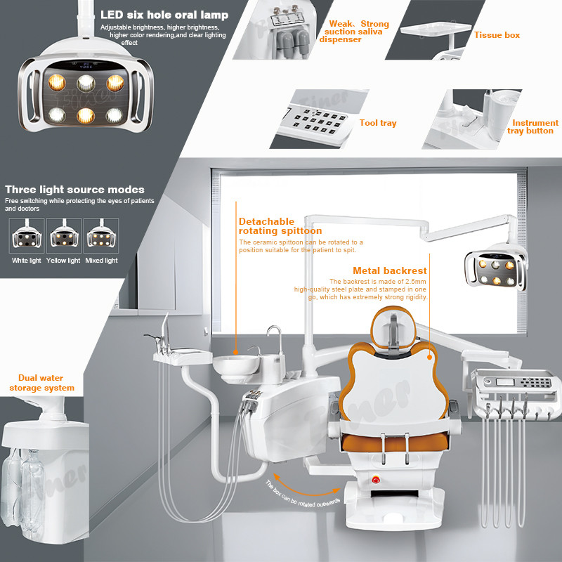 Removable Multicolor Ophthalmic Dental Chair Unit With LED Sensor Lamp