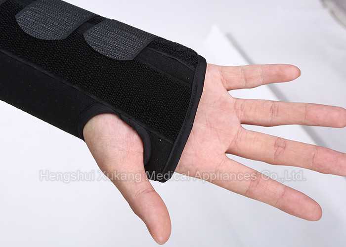 Medical Aluminum Alloy Wrist Support Brace Black Air Permeable For Left And Right