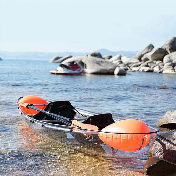 Two Person See Through Kayak Polycarbonate Resin Hull Material With Rudder