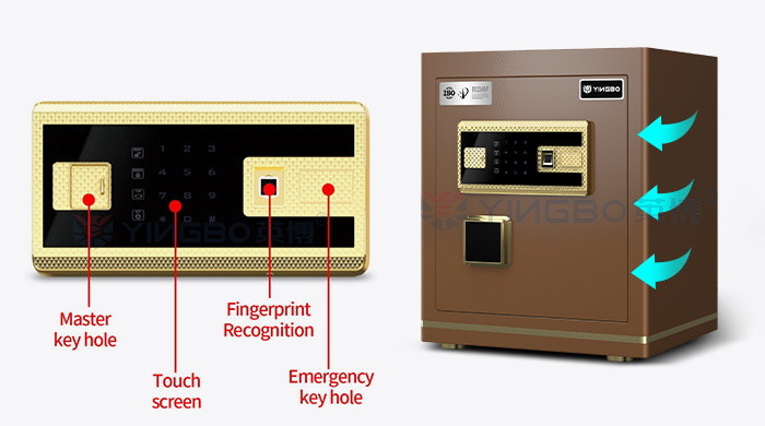 OEM Size 1.5Cu Ft Office Fingerprint Safe Box Solid Steel 26±2KG