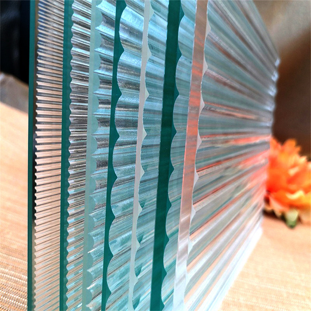 Flat Laminated Float Glass Fluted Reed Decorative Tempered Glass for Bathroom Kitchen