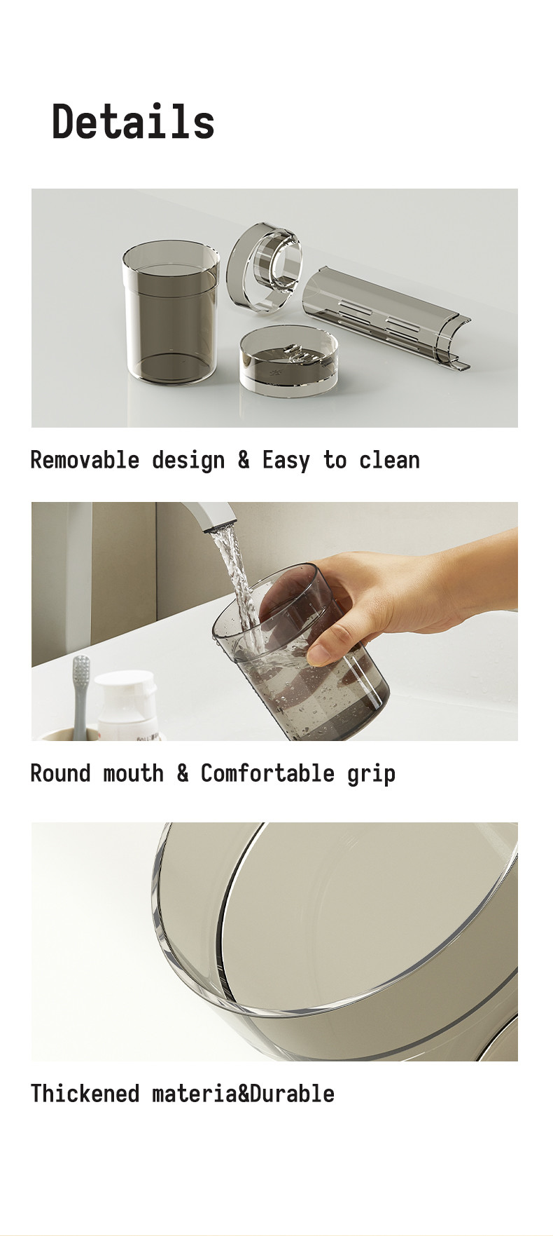 Modern 2 Slots Toothbrush Holder Stand With Tooth Brush Cups Cover