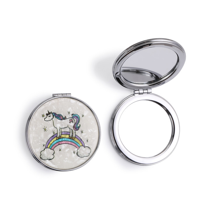 Foldable Pocket Mirror With Customizable PU Leather