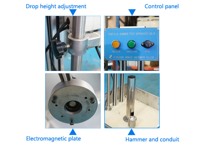 Vertical Hammer 5J Striking Elements 220V Impact Testing Machine