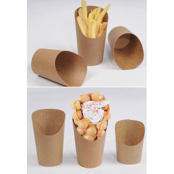 Disposable Paper Food Cup For French Fries Paper French Fries Cup Eco-friendly Customizable