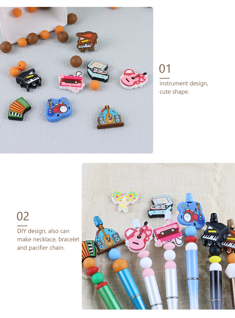 Eco Friendly Silicone Personalised Teething Beads For Keychains Bracelet