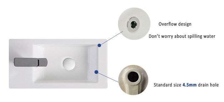 Sanitary ware ceramic sink wall mounted wash basins 370*370*160 mm