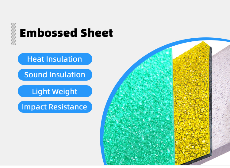 Diamond Polycarbonate Sheet 3mm Embossed Polycarbonate Sheet UV Protection