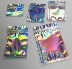 Buy cheap Bagease pack Holographic Film Resealable Zipper Bag Grip Seal Laminated Plastic Bag Shiny Cosmetic packaging jewelry product