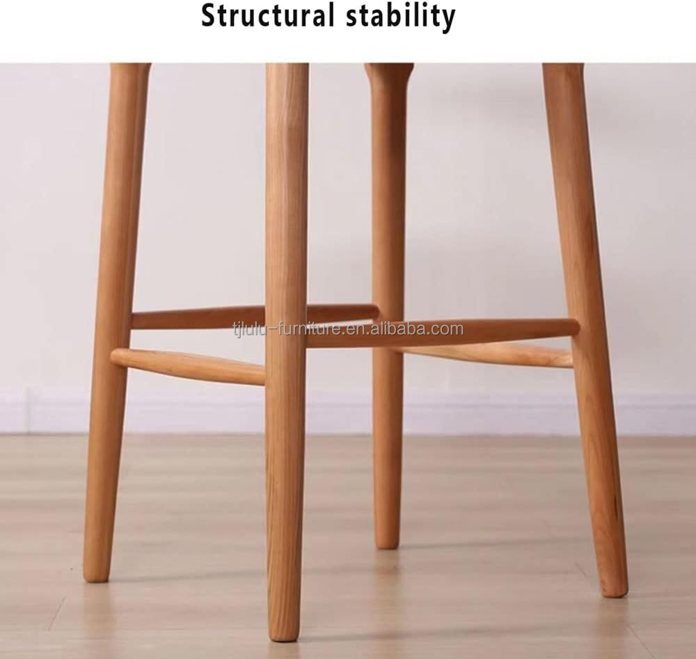 Popular Walnut Color Wooden Bar Stool for Solid Wood Dining Room Chair in Restaurant