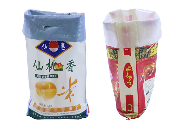 Double Stitching 25kg Woven Polypropylene Sacks , Laminted Bopp Transparent Woven Poly Bags