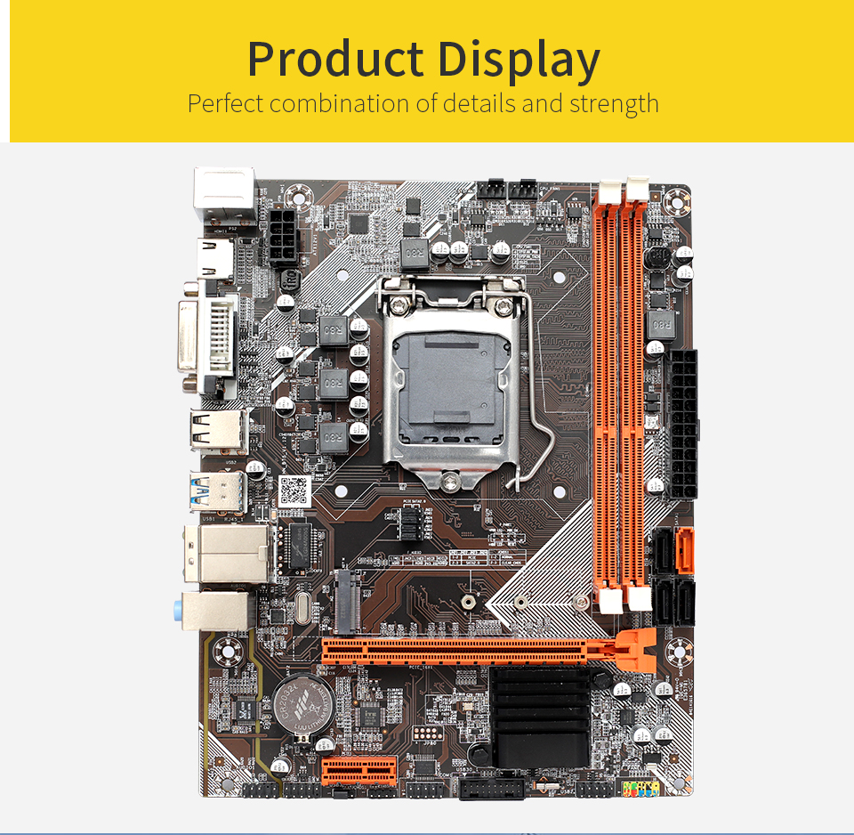 Sata2.0 H61 LGA 1155 Motherboard DDR3 Dual Channel 100m Network Card