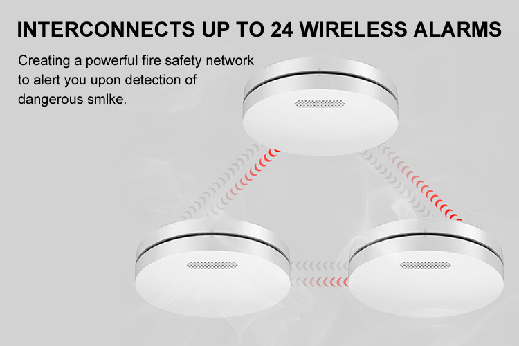 3 Year Battery Wireless Interconnected Smoke Detector Fire Alarm Sensor