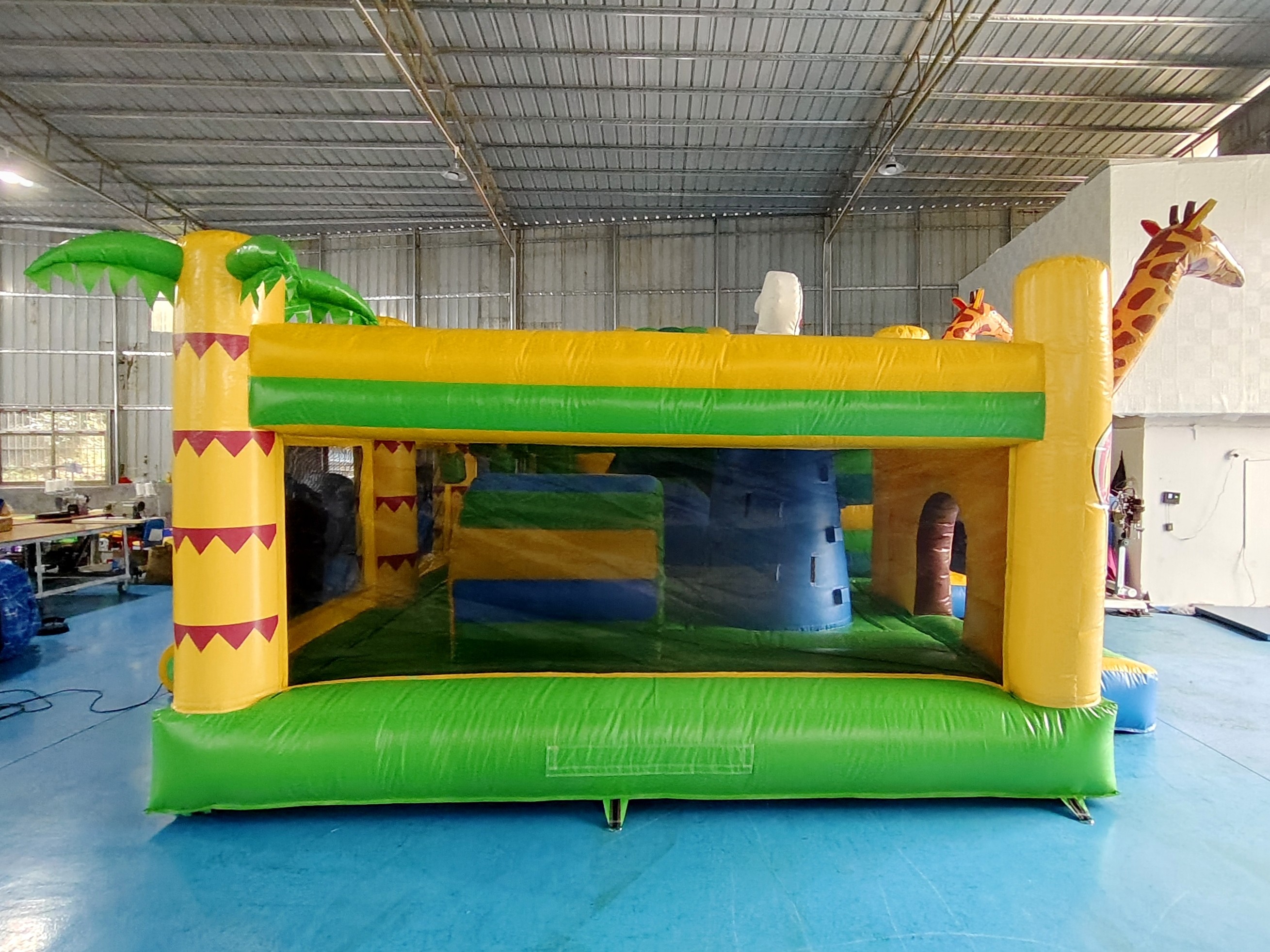 Commercial Grade Outdoor Inflatable Combo Zoo Giraffe Inflatable Bounce House With Slide Funny Jumping Castle