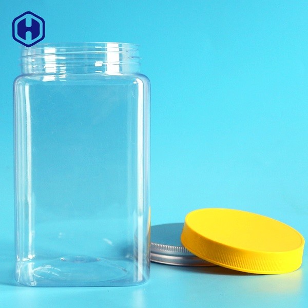 Aluminium Cap Square Plastic Food Containers Round Mouth Diameter 83.3mm