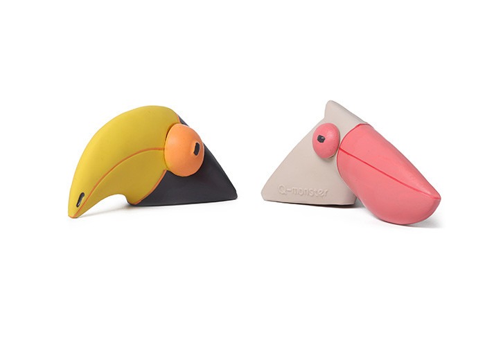 Soft Indestructible Rubber Squeaky Dog Toys For Aggressive Chewers Triangle Toucan