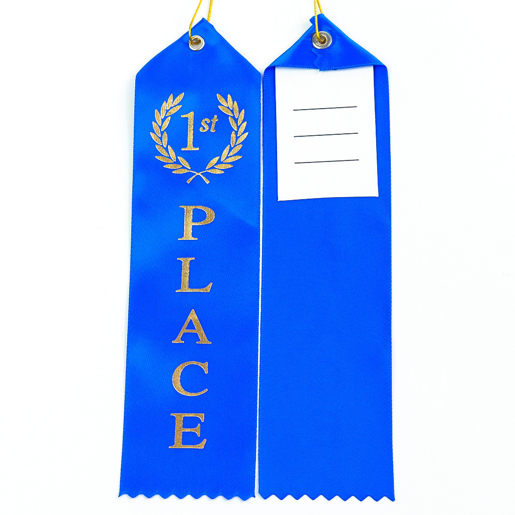Blue Green Medal Award Ribbon Polyester Satin Custom Medal Ribbons