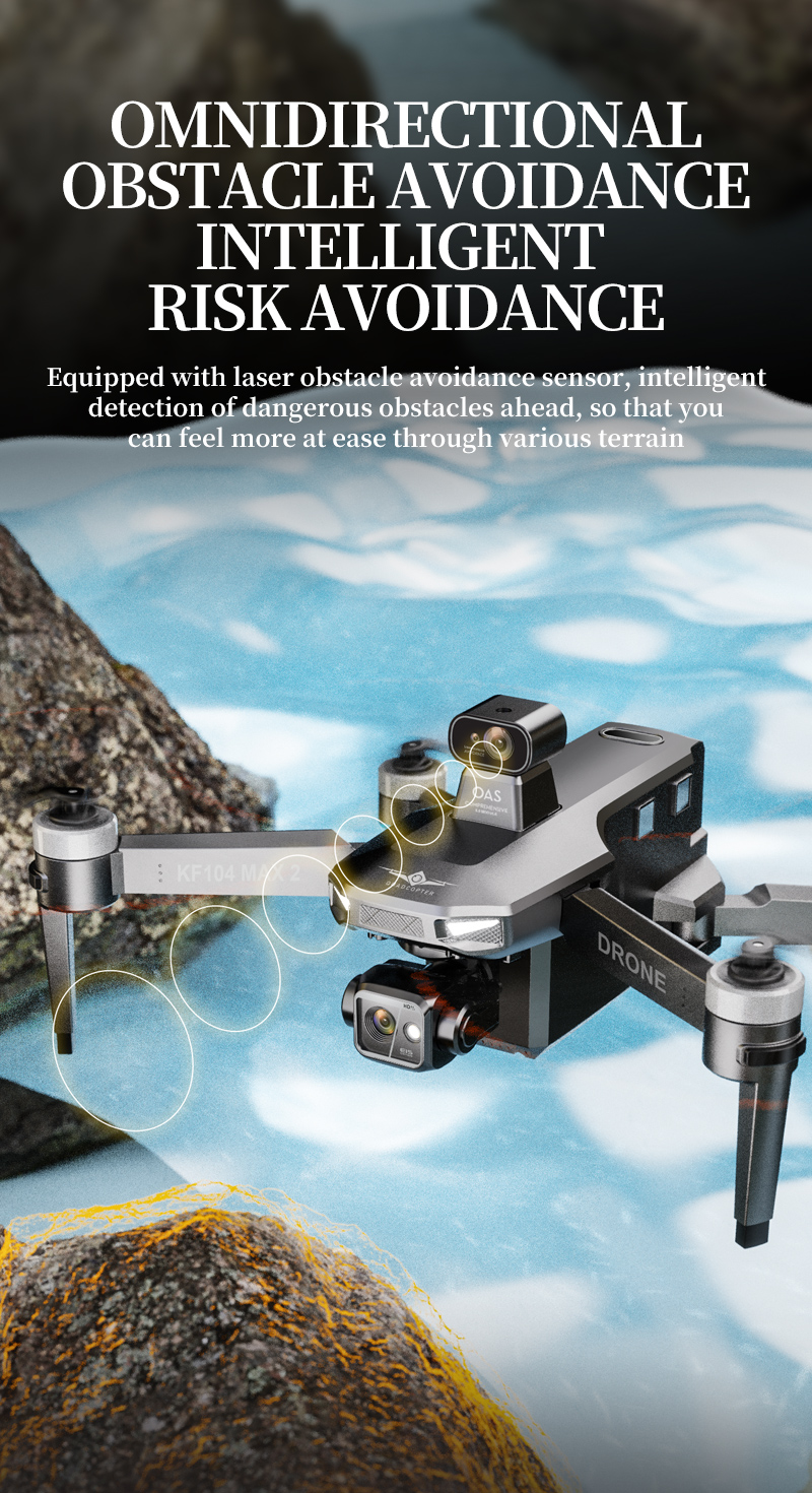 Design Kf104 Max 2 Drone Rc 5g Wifi Drone 4k Professional With Aerial 3-axis Anti-shake Gimbal Obstacle Avoidance Brushless Quadcopter