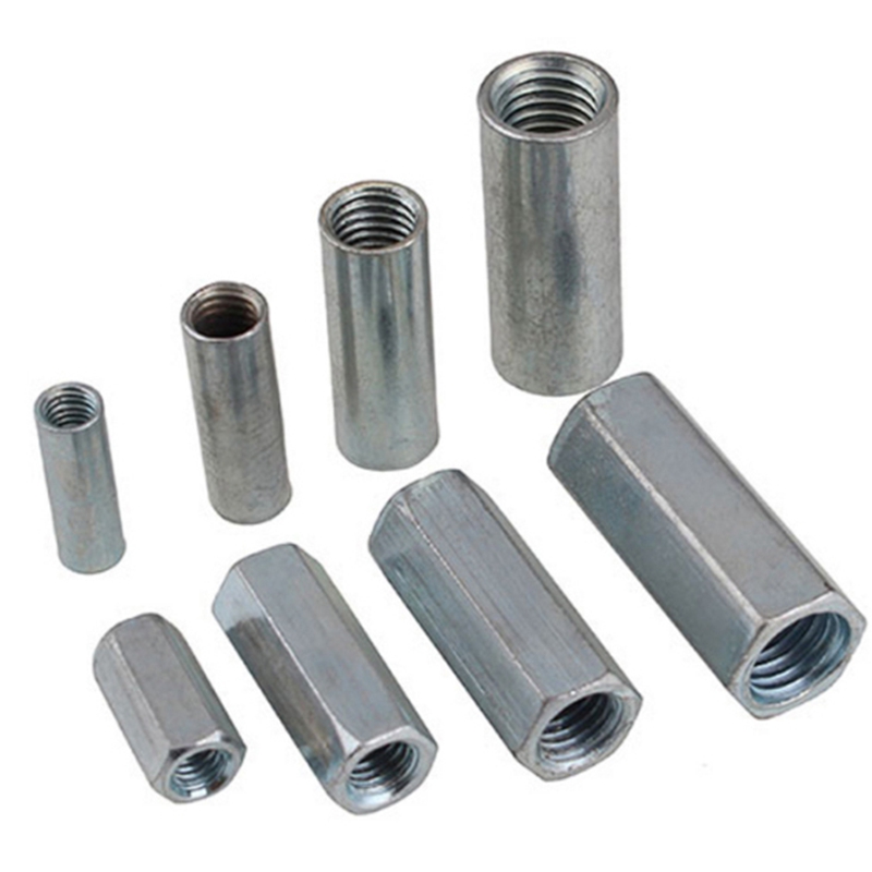 Stable SAE Grade2 Black Oxide 1/4"*20 3/8"*16 CS Hexagon Coupling Nuts Zinc and Wax Coating