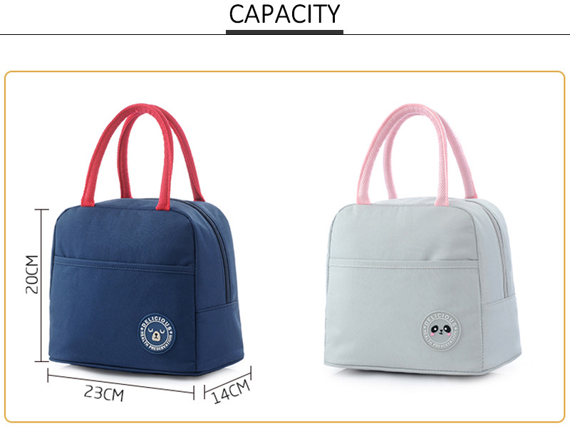Adult Aluminium Foil 600D Polyester Insulated Lunch Cooler Bags
