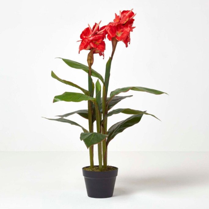OEM Plastic Green Leaves 160cm Artificial Canna Lily