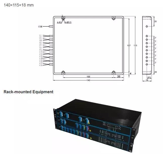 Simplex LC Multiplexer Mux 1X6 WDM CWDM DWDM Module