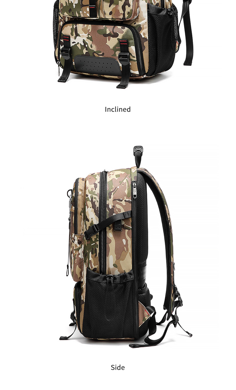 Oxford 65 Liter Hiking Backpack Camouflage Hiking Backpack OEM/ODM