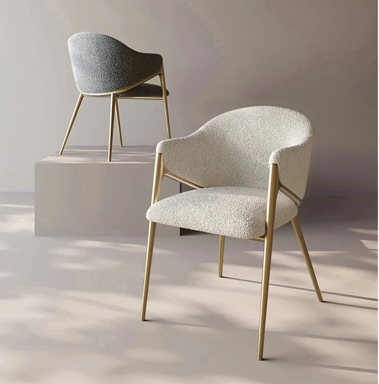 Fabric Upholstered Dining Chairs With Metal Legs Luxury Design For Home