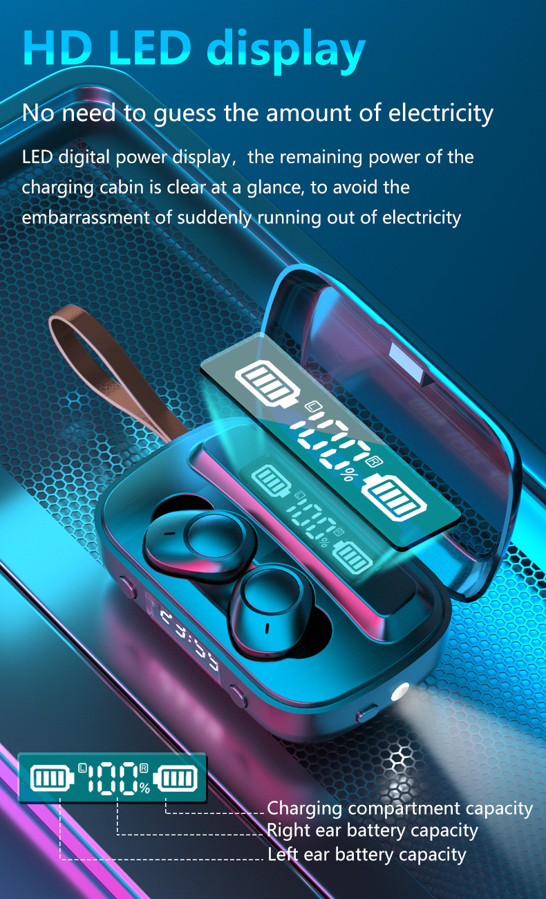 True Wireless Best Earbuds Earphones With Mic Bluetooth 5.1 IPX7 Waterproof For Sport