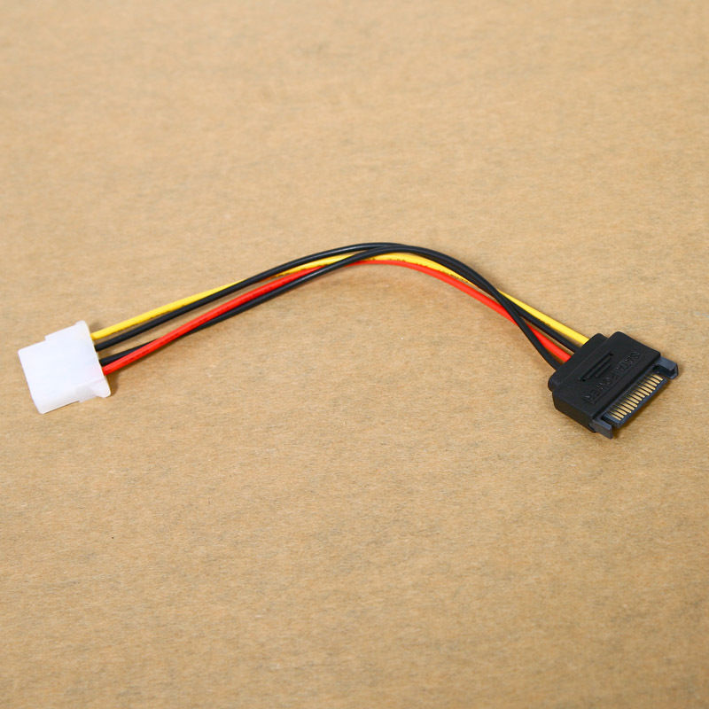 HOT ST 15-pin Male Power Cable to Molex IDE 4-pin Female Power Drive Adapter