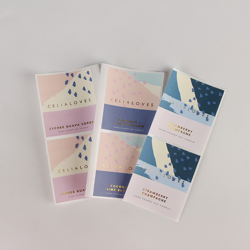 Colorful Paper Sticker Labels Custom Packaging Labels Matte Lamination For Candle