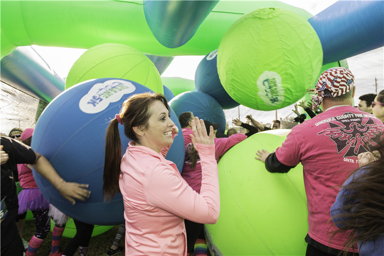 Outdoor Sport Game 5-Kilometers Barrier Inflatable 5k Run Obstacle Course Big Balls For Commercial Event 