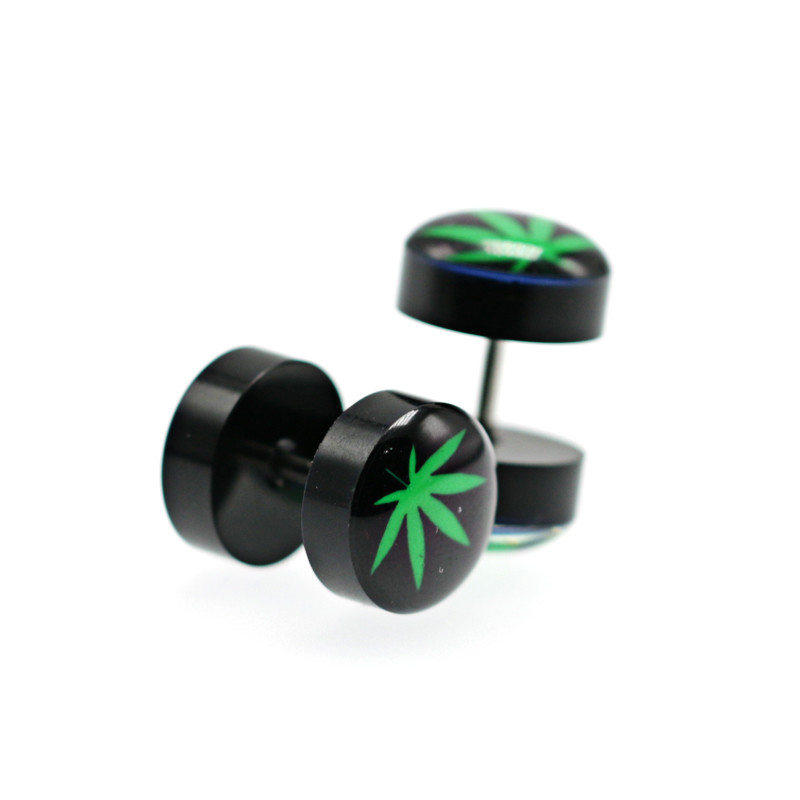 New Earings Fashion Jewelry Women's Ear Stud Barbell Piercing Punk Men Earrings Black