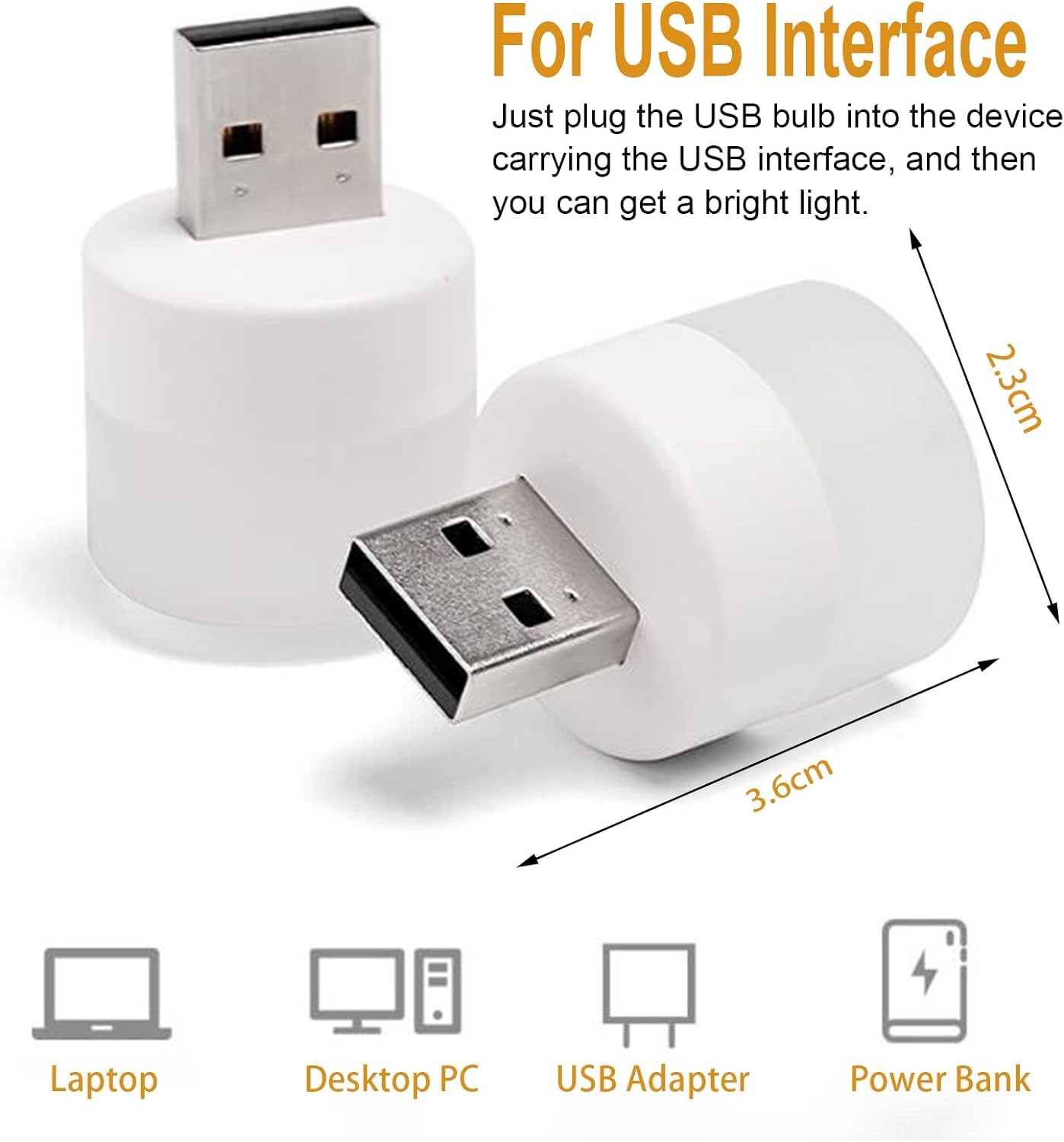 USB Night Light LED Mini Light Bulb Plug in Night Light Small Night Lights USB Light Bulb for Bedroom, Bathroom, Hallway