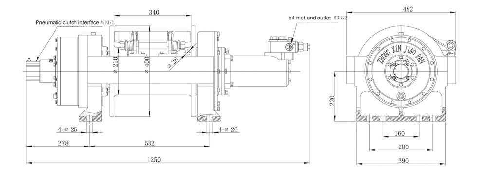 45000lbs 20000KG 20 Ton Hydraulic Winch For Heavy Equipment Transporters