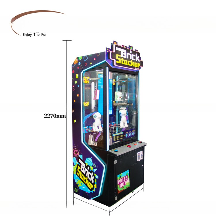 Coin Operated Brick Stacker Gift Game Machine CE Certificated